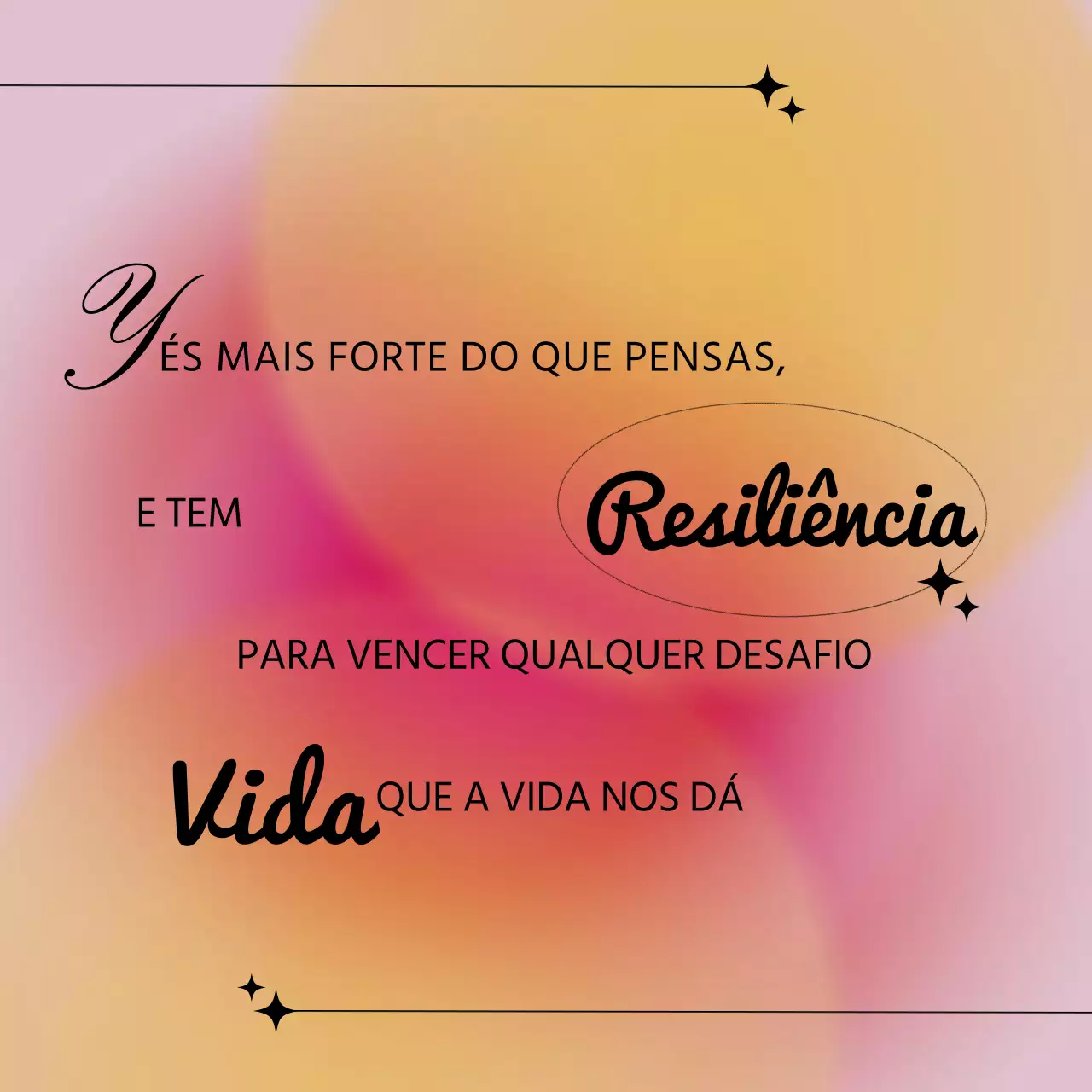 Flyer laranja de inspiração e motivação minimalista