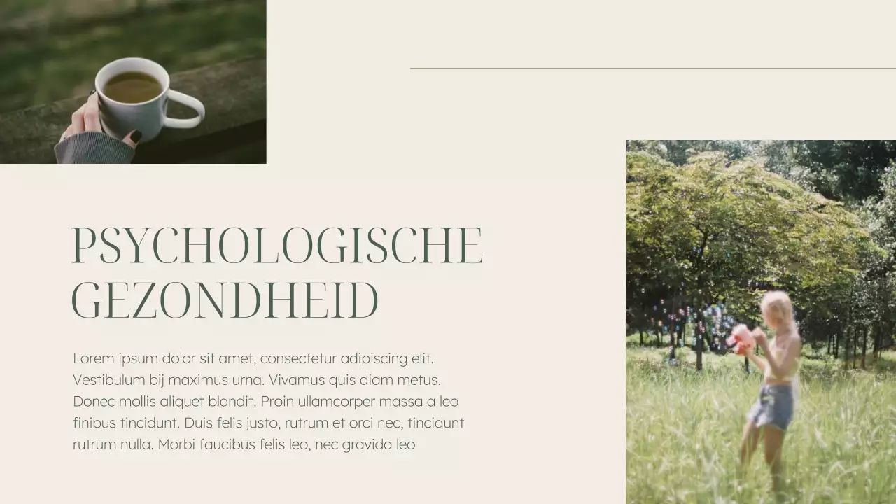 Groen en Beige Elegant Lesmateriaal Geestelijke Gezondheid