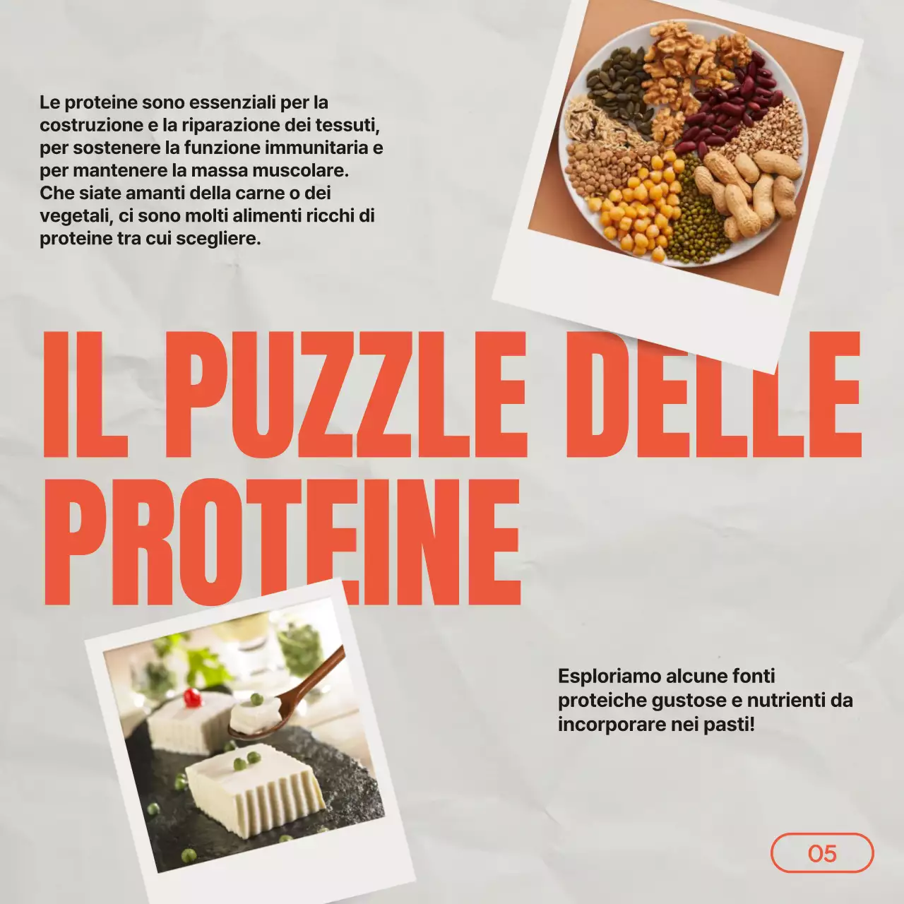 Guida alle diete e agli alimenti salutari in grigio rosso vintage