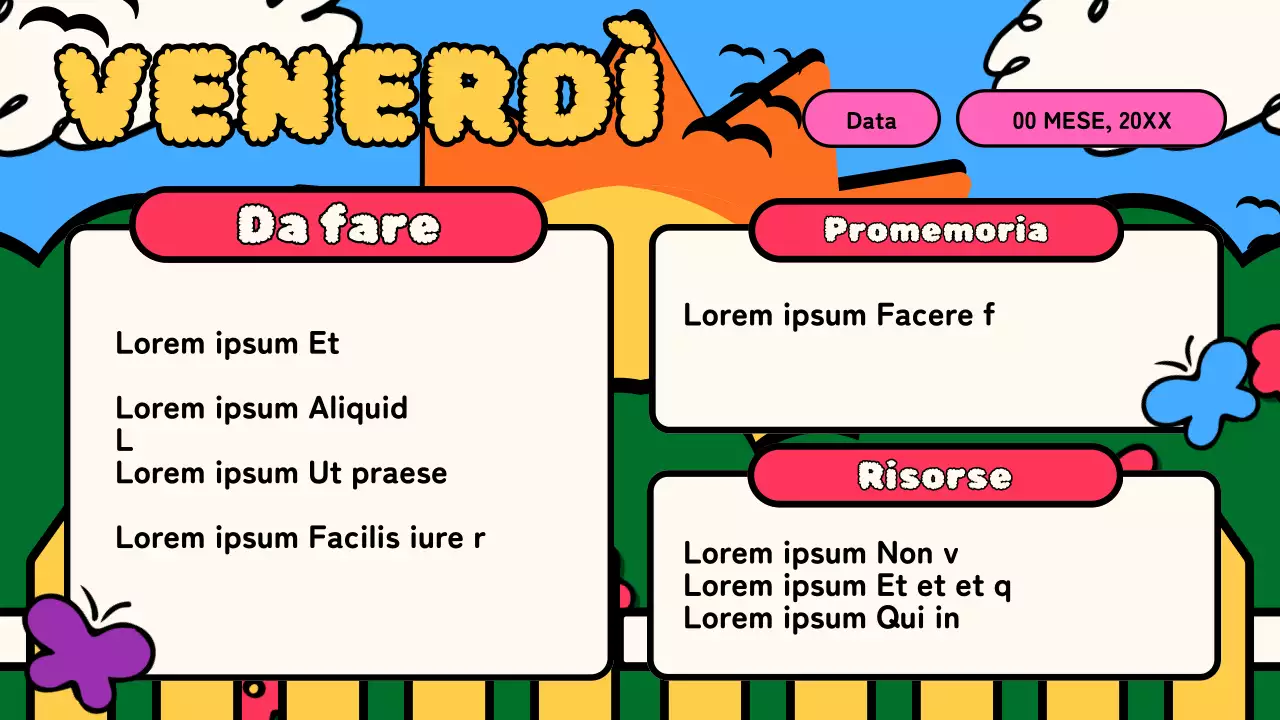 Piano di classe per l'animazione Skyblue