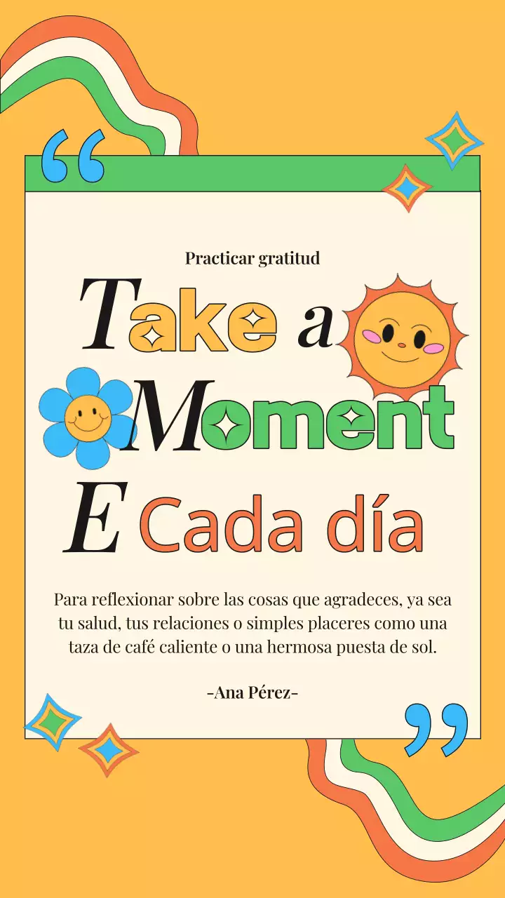 Amarillo Retro Práctica Gratitud Salud Citas