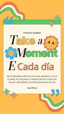 Amarillo Retro Práctica Gratitud Salud Citas