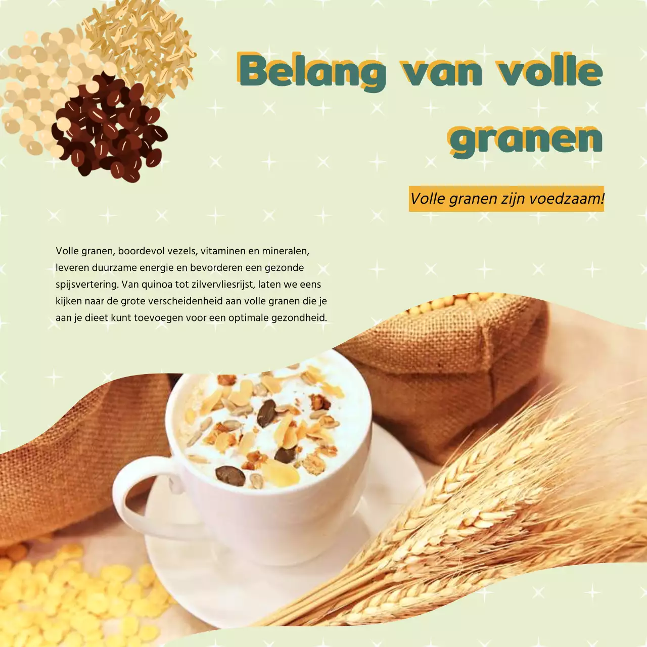 Groen en Geel Modern Gezond Eten & Dieet Publiciteit