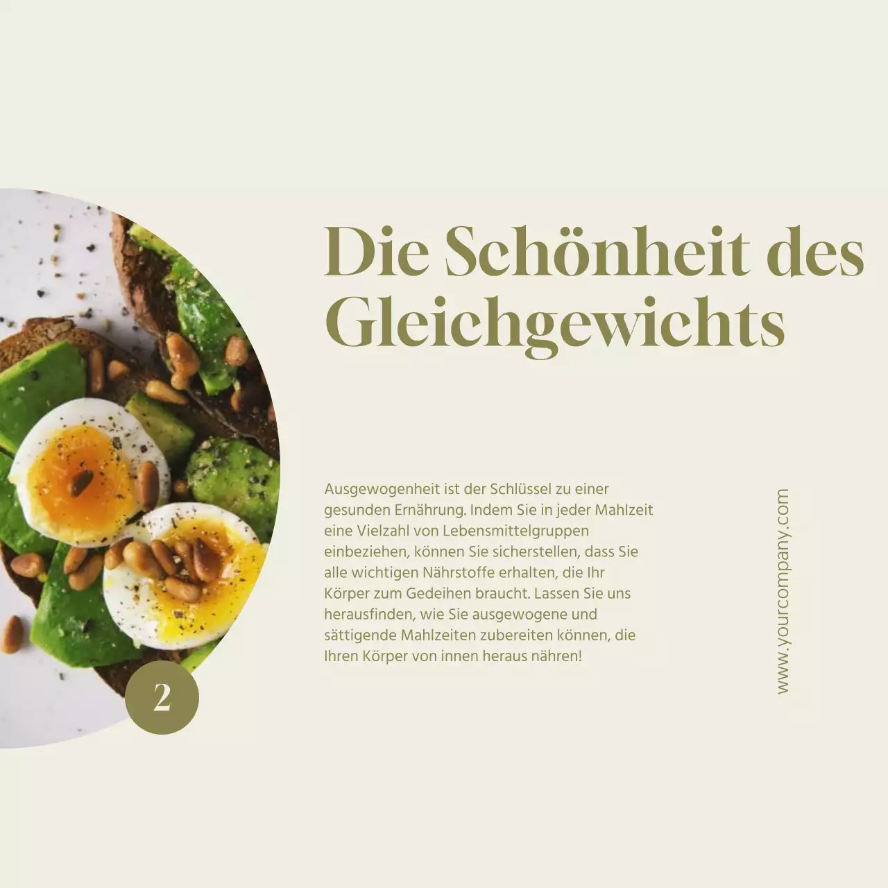 Grüne und beigefarbene moderne gesunde Ernährungstipps