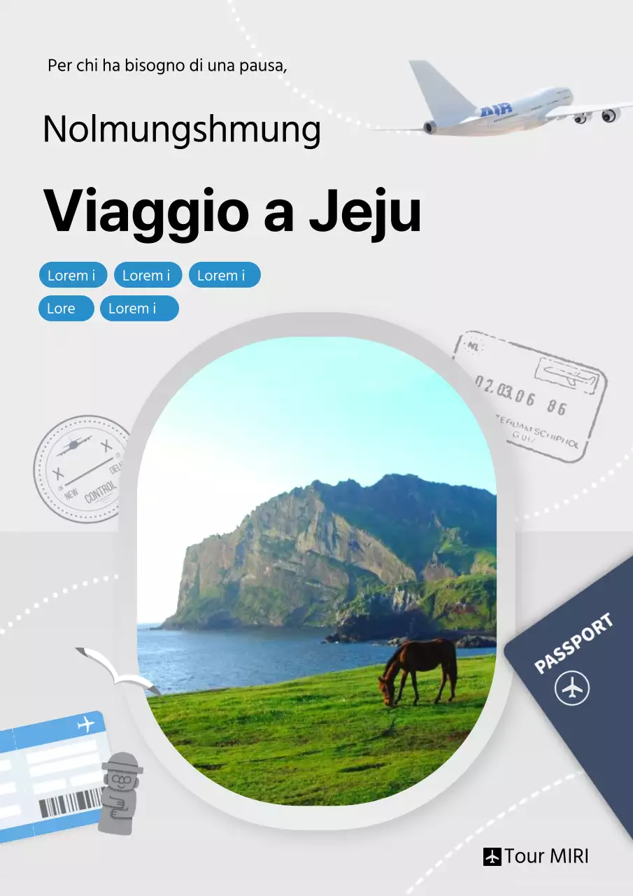 Elegante manifesto pubblicitario per pacchetti di viaggio in grigio e blu