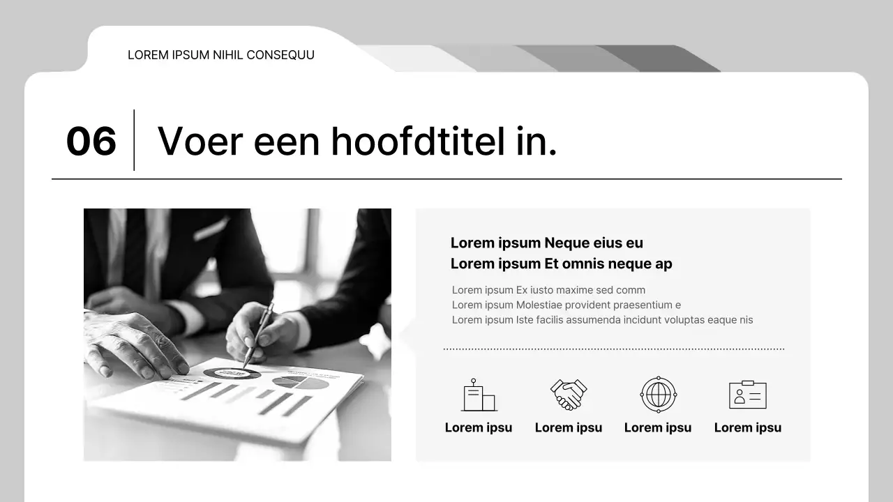 Eenvoudige, zwart-wit bedrijfsrapporten voor bedrijven