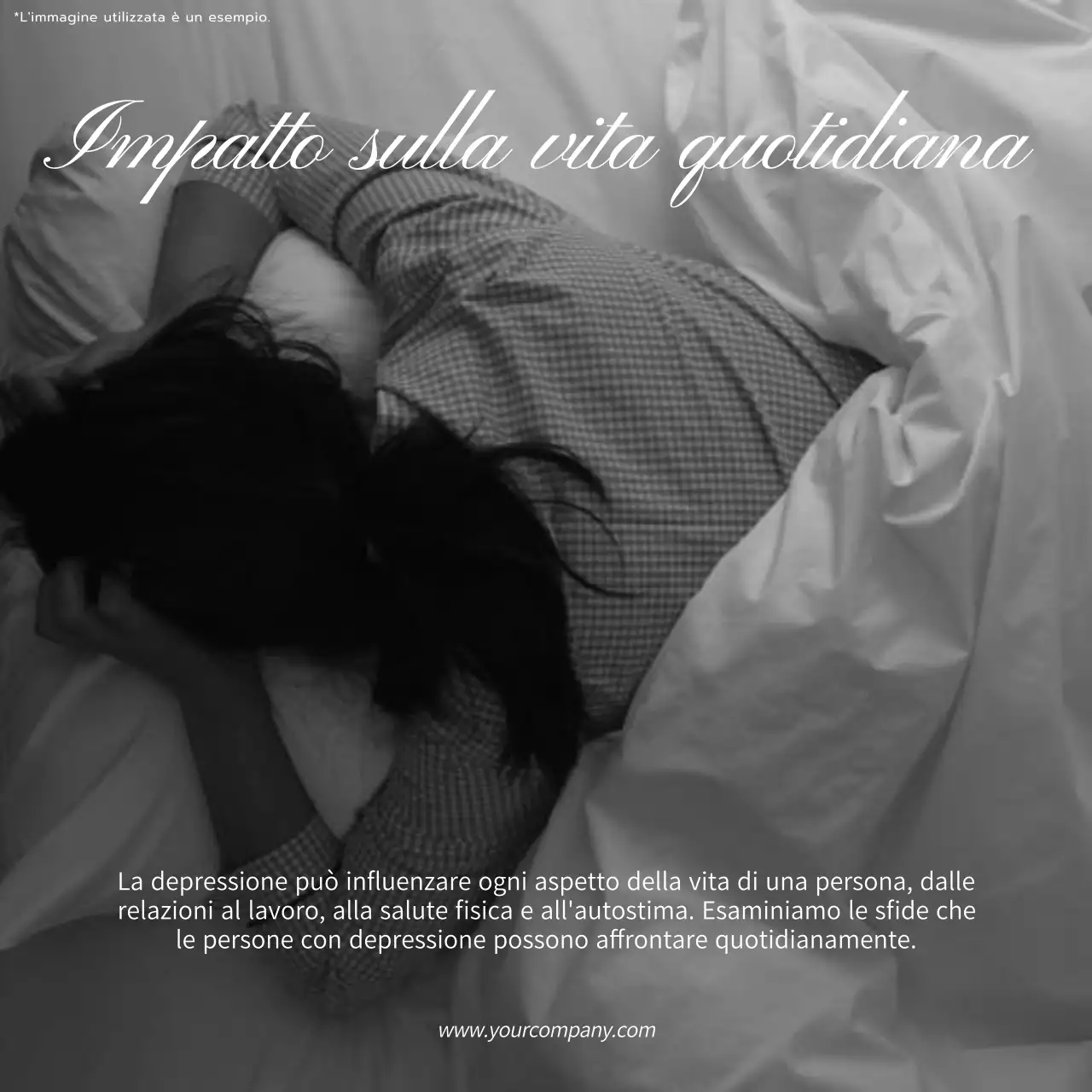 Promozione del blog sulla cura mentale in bianco e nero di tendenza