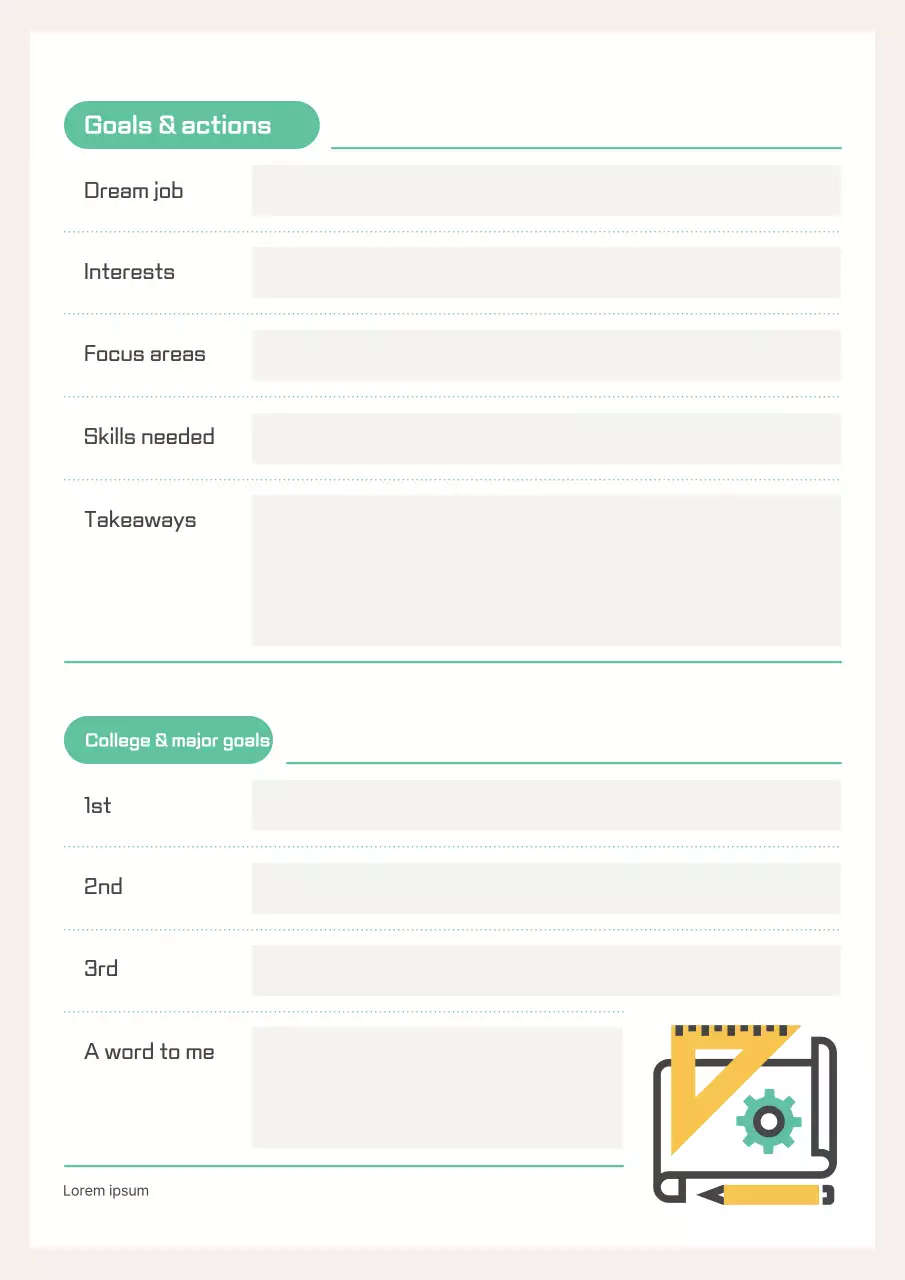 Planejador escolar minimalista verde