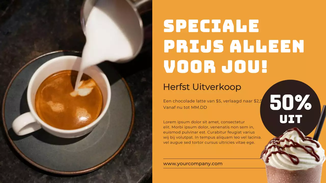 Oranje en Bruin Eenvoudig Winkel Digitaal Teken Reclame Promotie