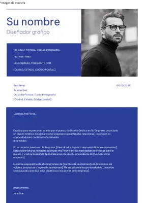 Carta de contratación de empleados moderna en azul y blanco