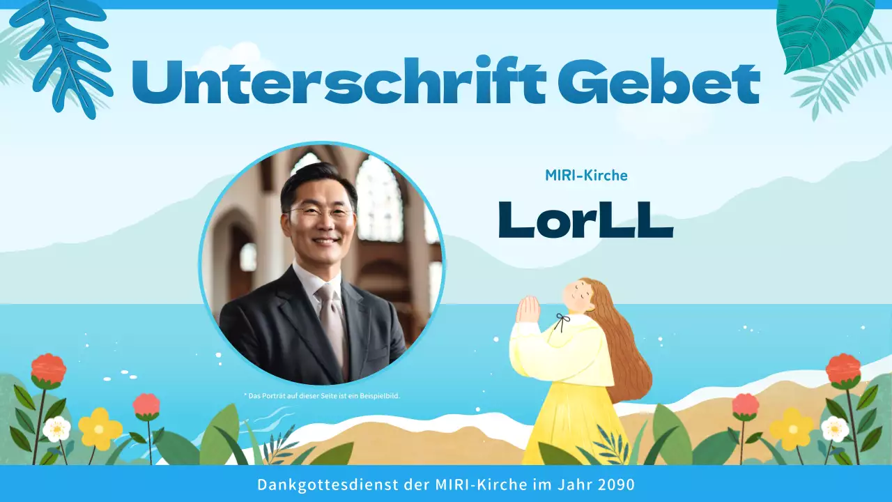 Gottesdienstführer mit tropischem Flair in Blau und Hellblau