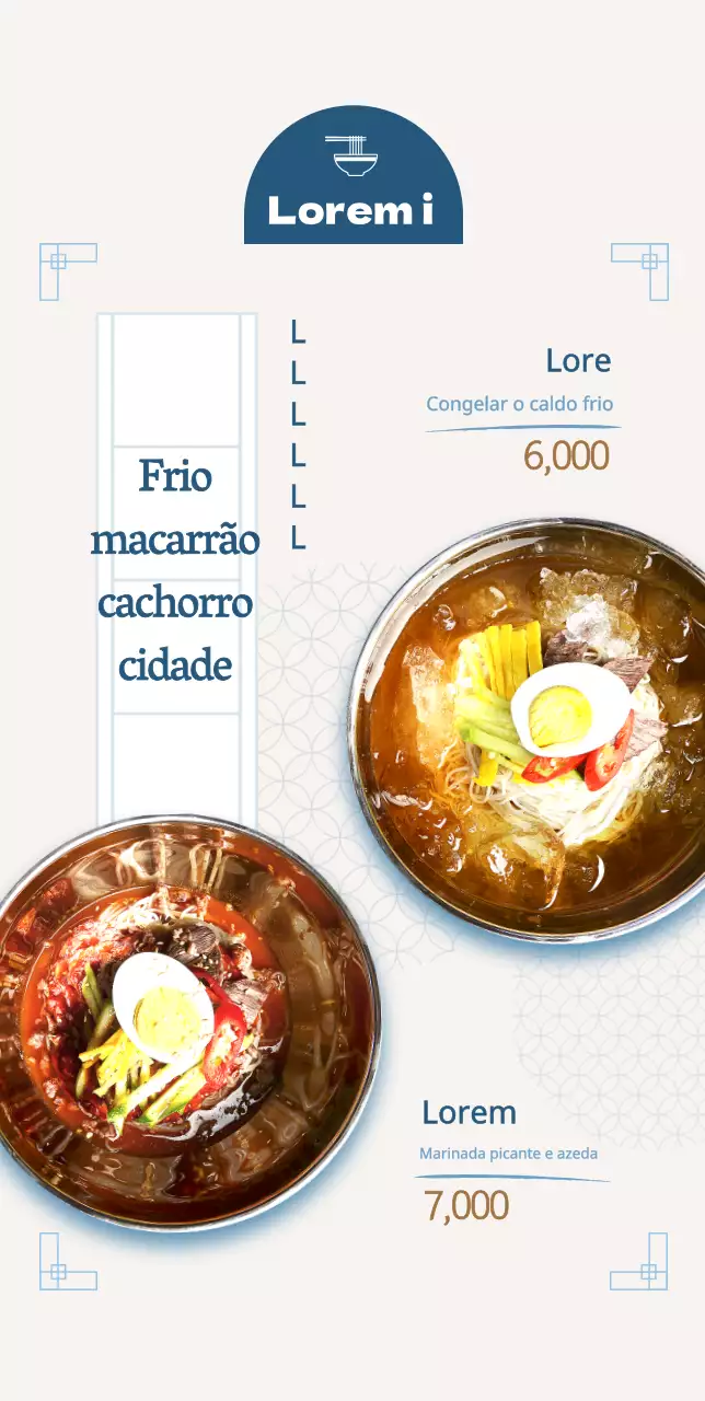 Informações sobre o menu de verão Stand POP tipo B