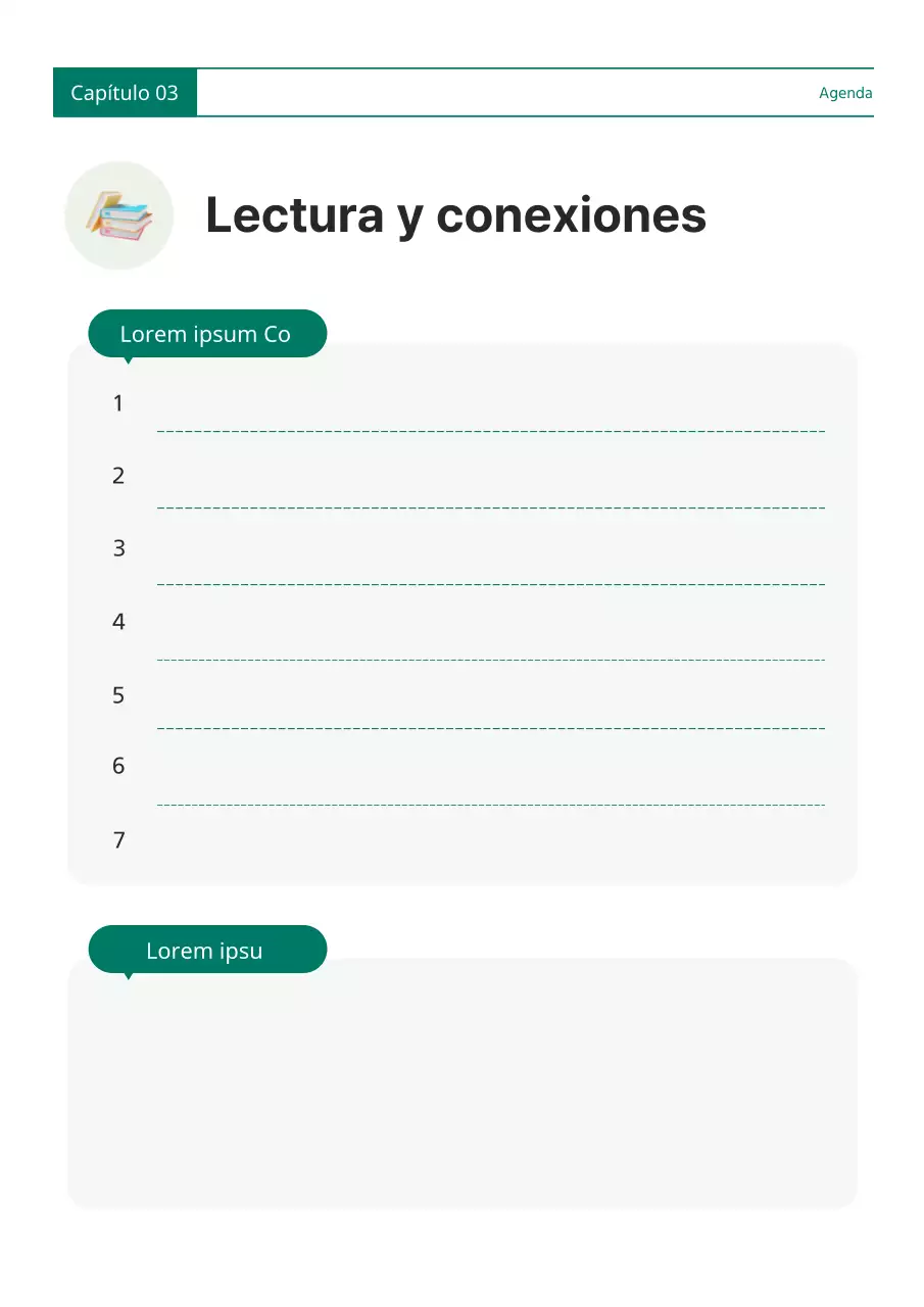 Una sencilla agenda verde y blanca