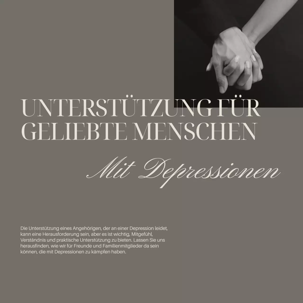 Grau Elfenbein Elegant Minimal Leitfaden Psychische Gesundheit
