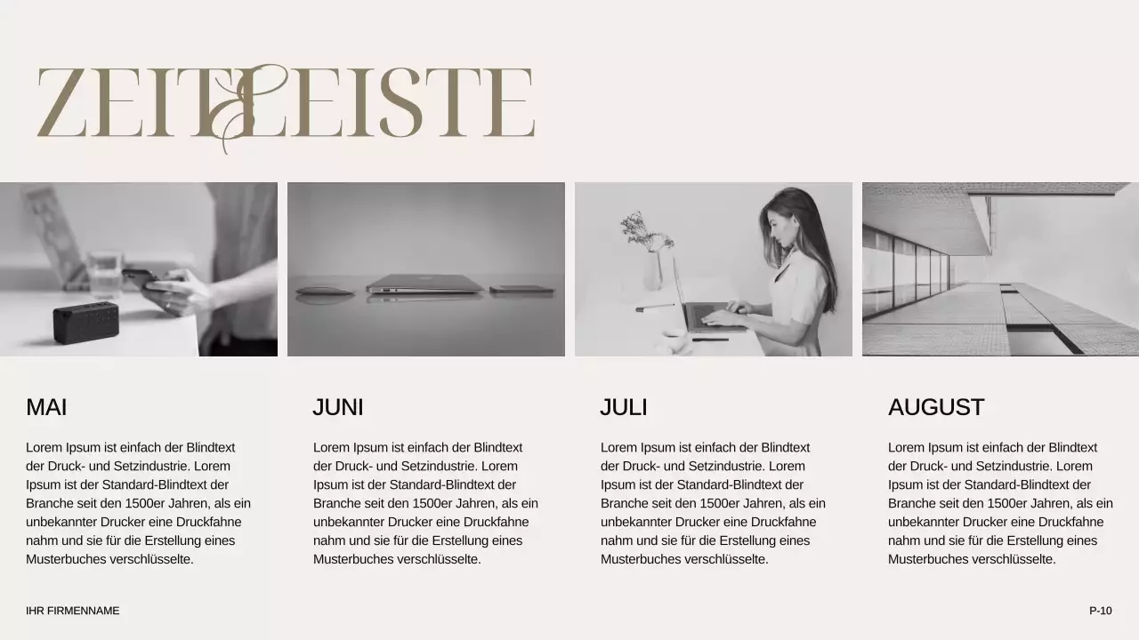 Elfenbein Khaki Schwarz Modern Elegant Einleitung des Unternehmens