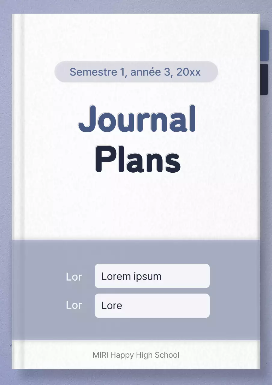 Planificateur de journal simple mauve et blanc