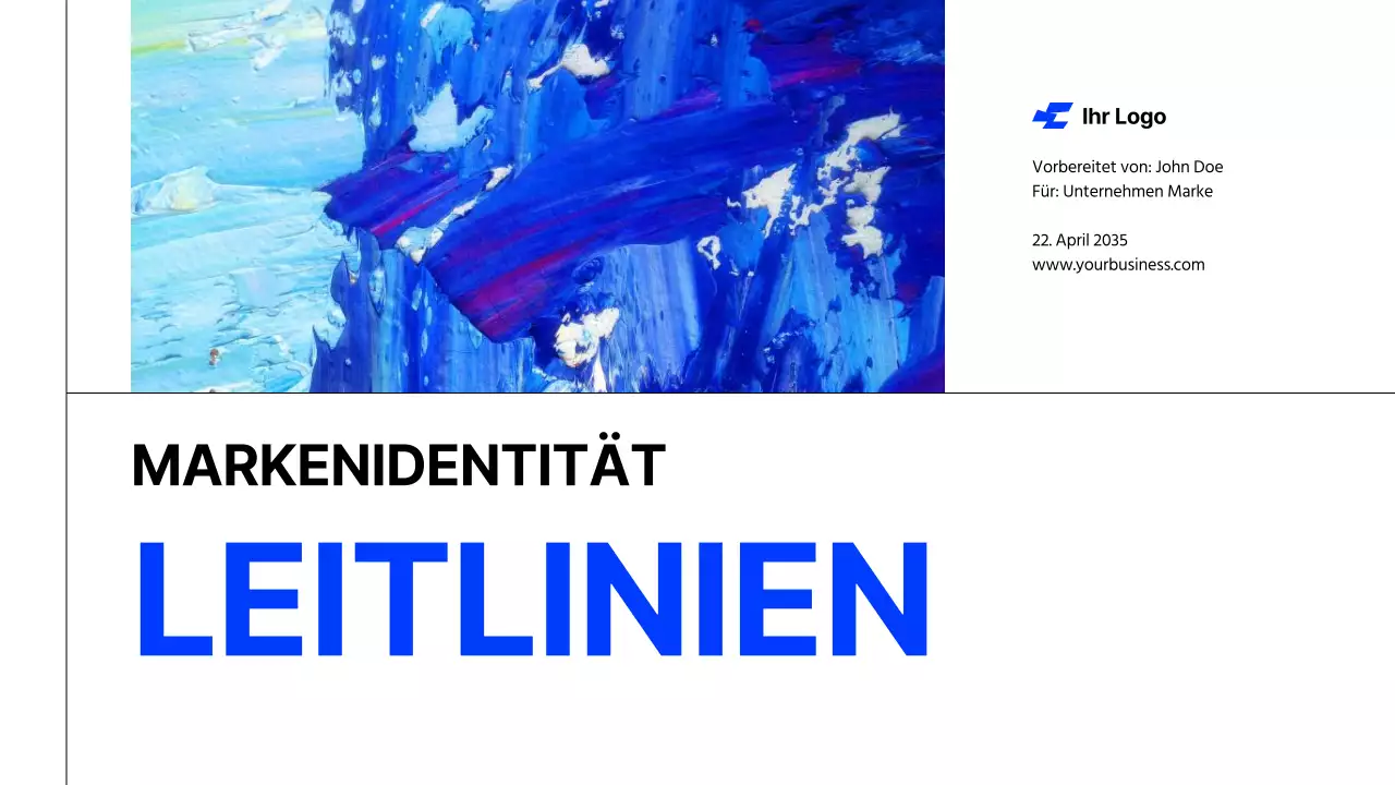 Weiß Blau Fett Kühle Töne Saubere Markenidentität Richtlinien Anweisungen