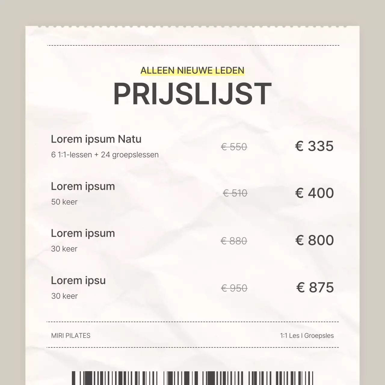 Promoot een uitverkoop van moderne Pilates in beige en geel