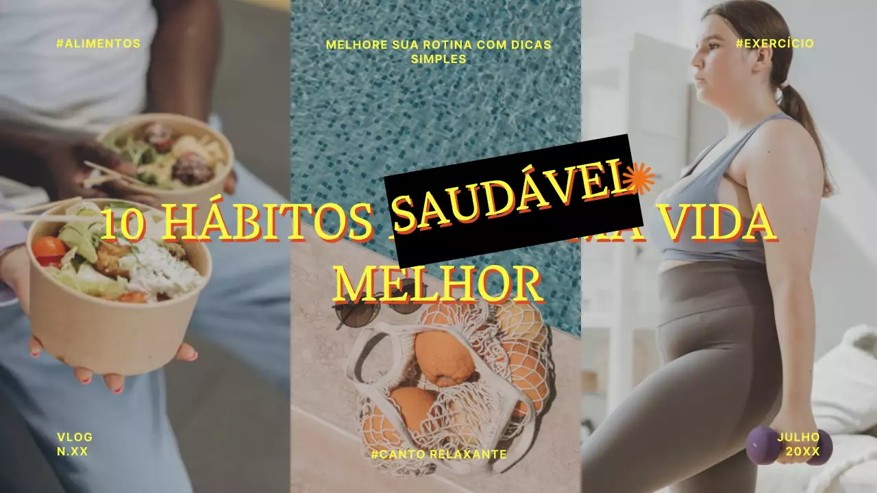 Vlog de saúde à moda antiga amarelo Título principal