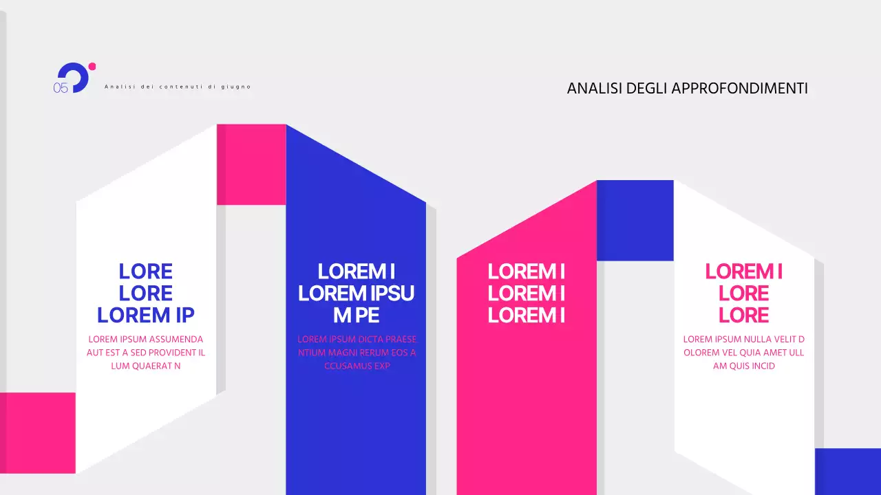 Rapporti di approfondimento pop-art in blu e rosa acceso