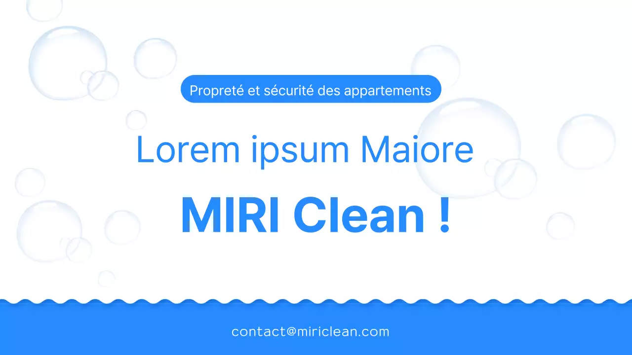 Un simple prospectus bleu et blanc pour une entreprise de nettoyage qui emménage