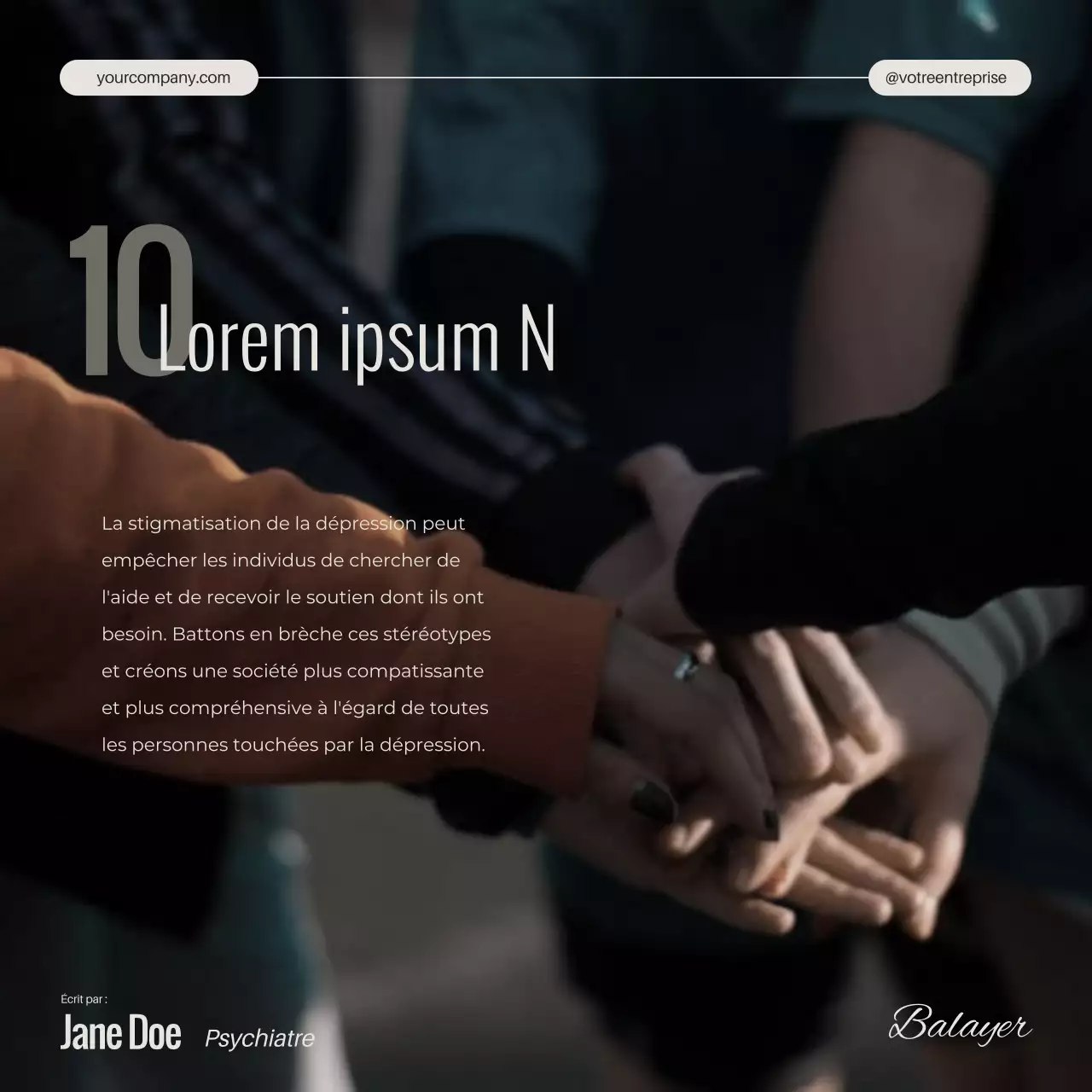 Campagne Ivory Black and White Minimal Mental Health Depression Unveiled (en anglais)