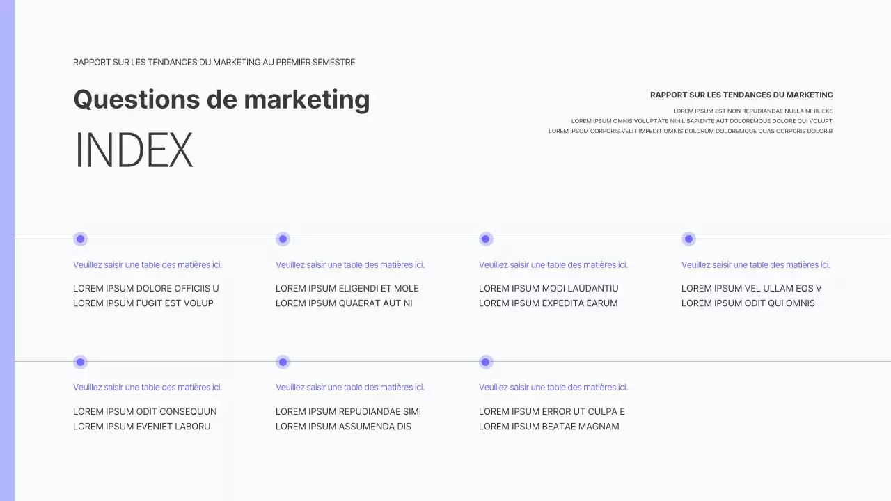 Rapport simple sur les tendances en matière de marketing en violet et noir