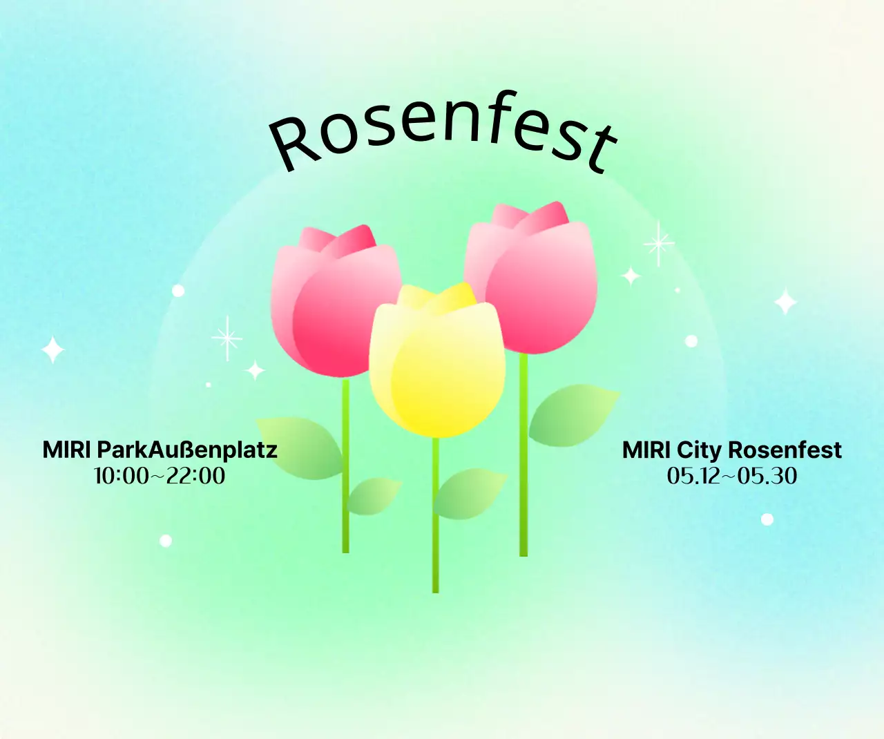 Blumenfest mit floralen Illustrationen und Hintergründen mit Farbverläufen für ein helles und fröhliches Gefühl