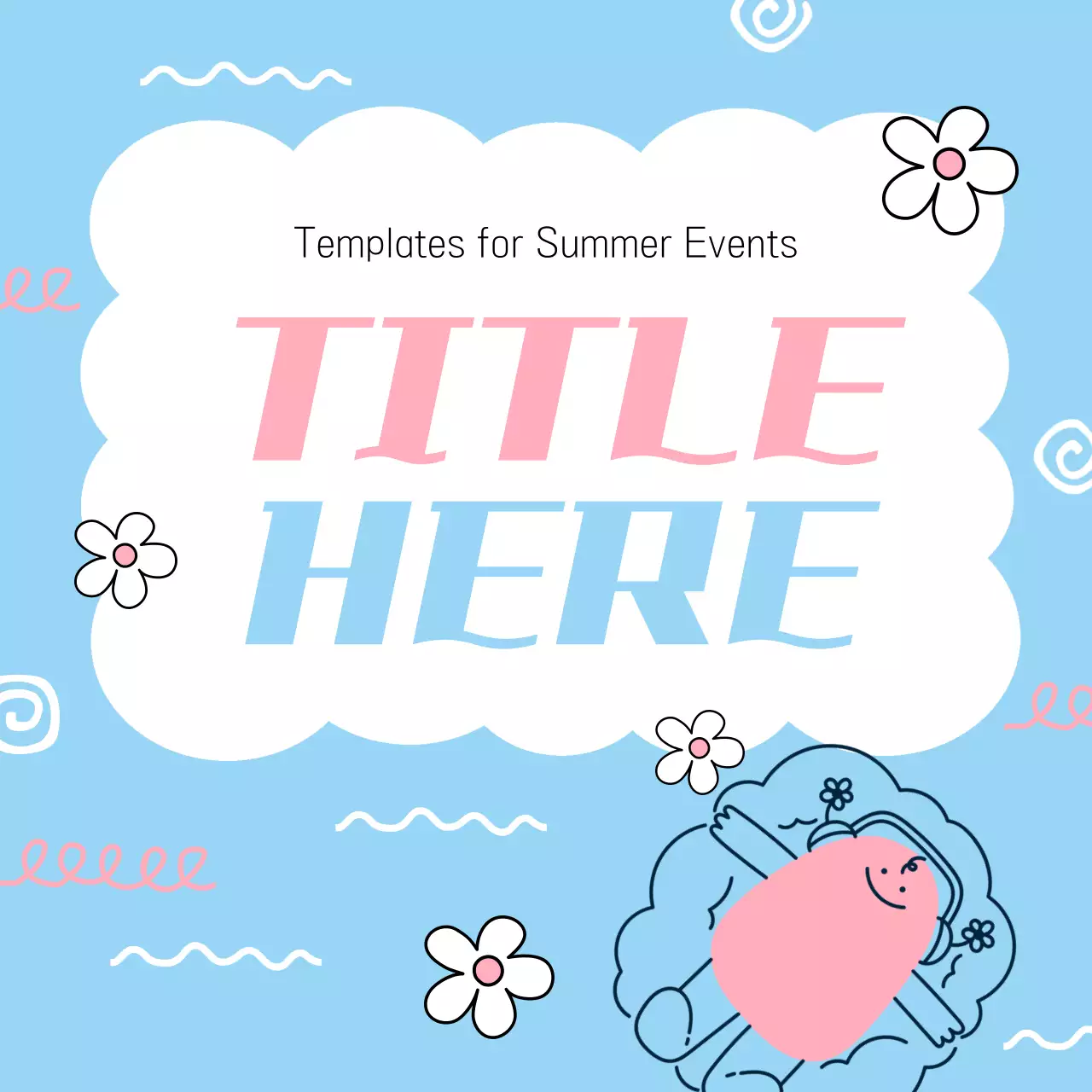 Cute title frame cover in light blue and pink