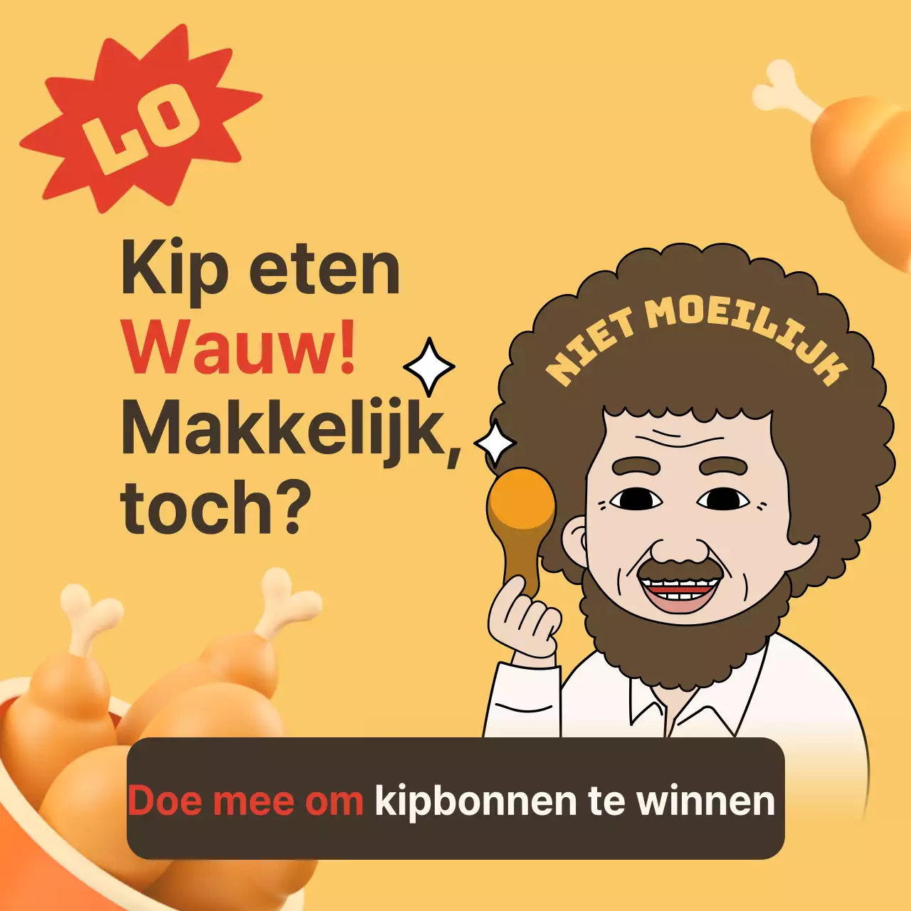 Promoot een ingangsevenement met een parodie op geel en bruin