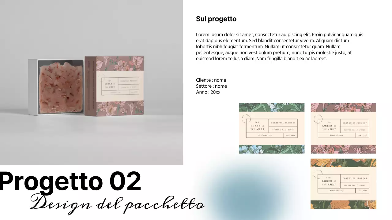 Portfolio del designer grafico semplice in bianco e blu cielo