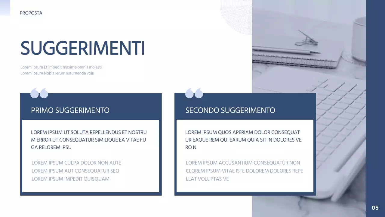 Semplice proposta industria-università in blu navy e malva