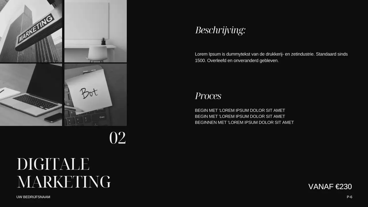 Ivory Khaki Black Elegant Bedrijf Introductie