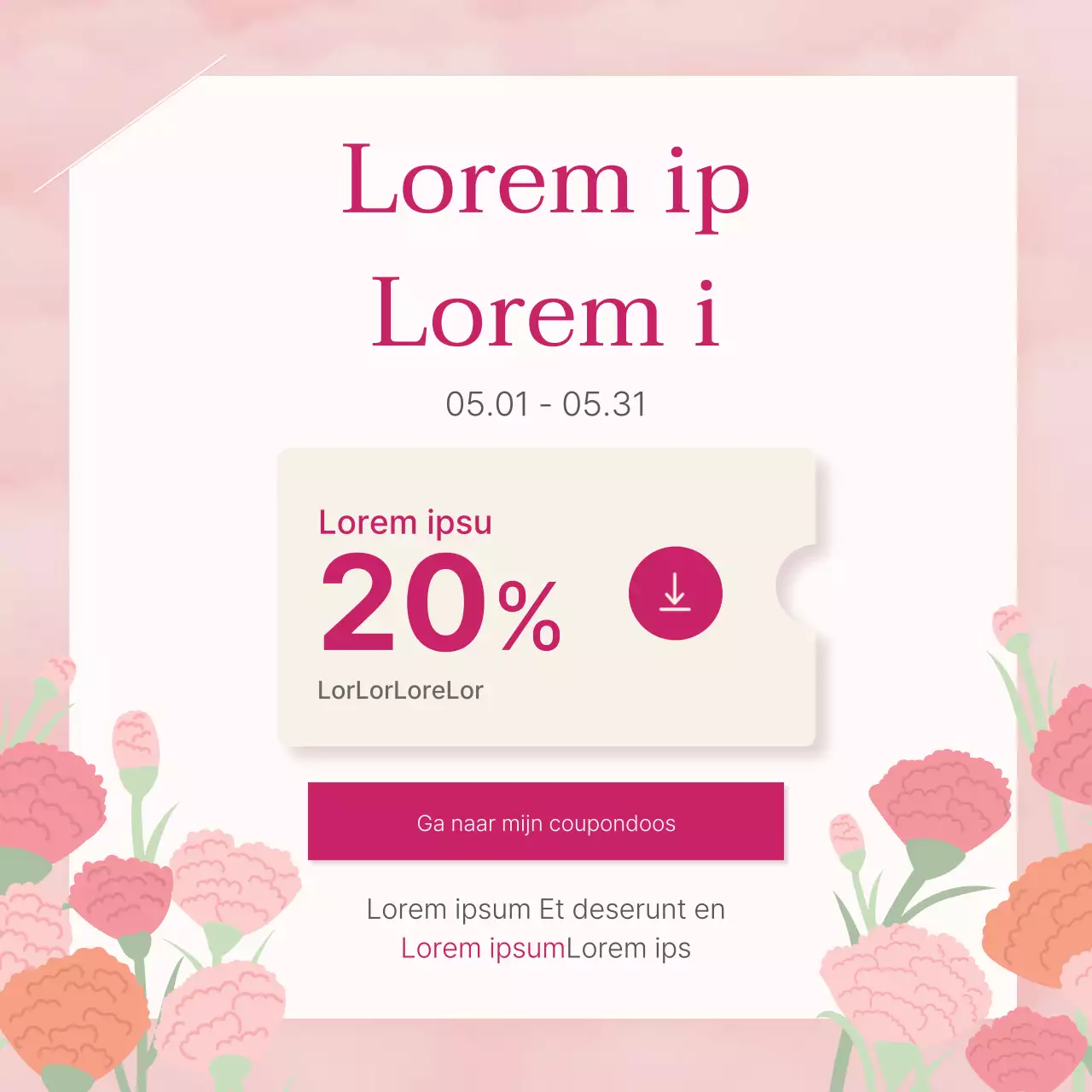 Een eenvoudige Moederdagpromotie in roze