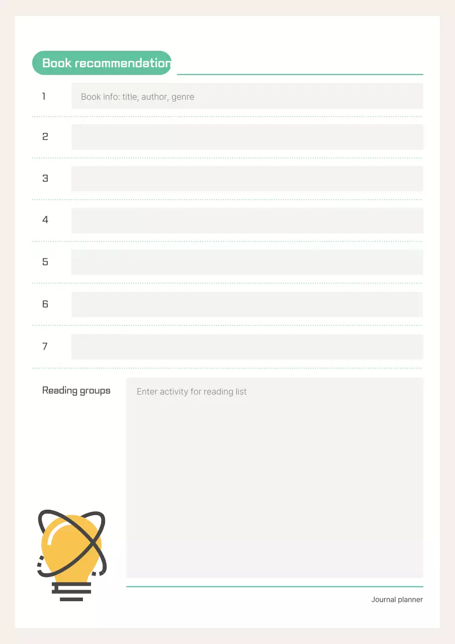 Planejador escolar minimalista verde