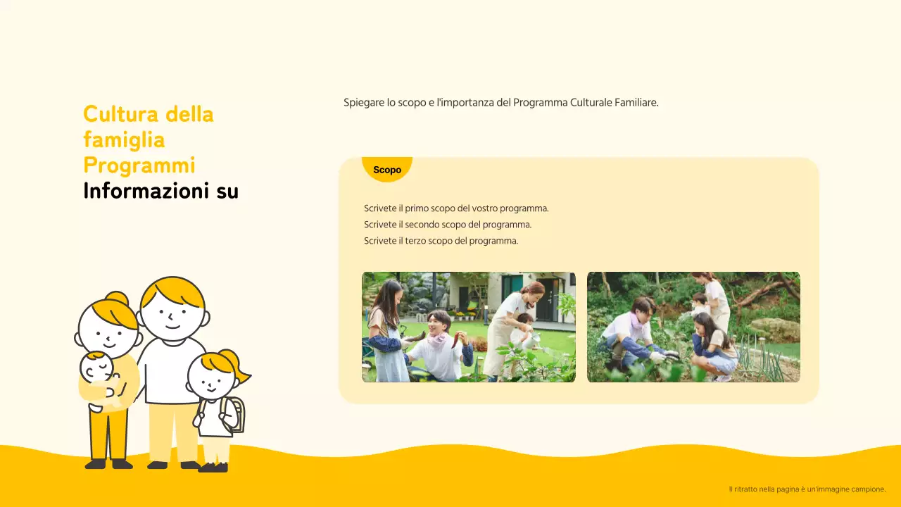 Semplice agenda gialla e nera per la cultura familiare