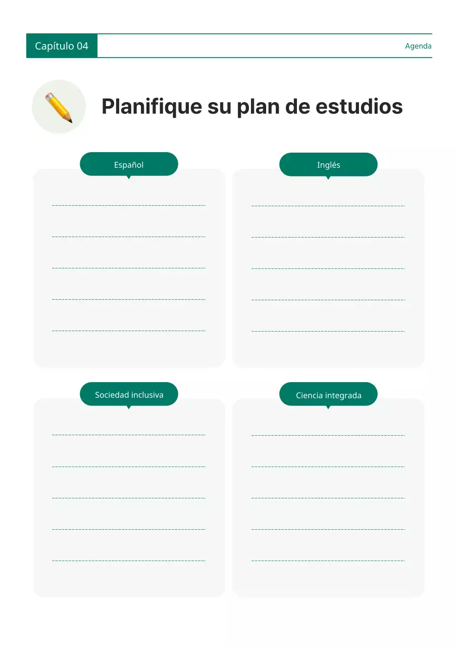 Una sencilla agenda verde y blanca