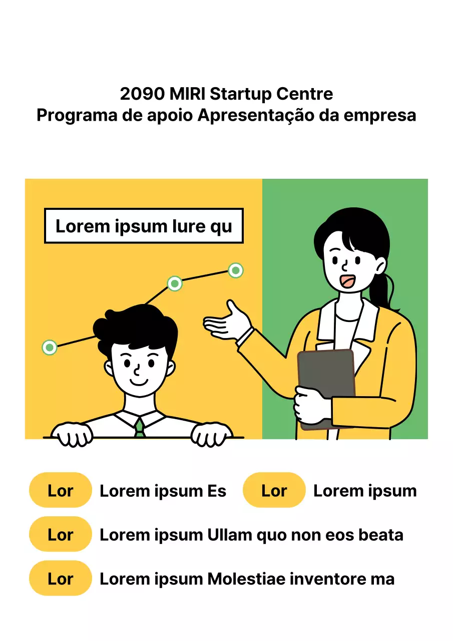 Folheto simples de seminário de empreendedorismo para jovens, branco e amarelo