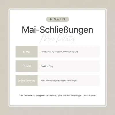 Modern Pilates in Beige und Elfenbein Verschlussanzeige