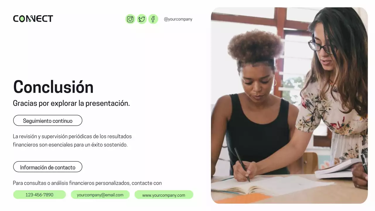 Púrpura Verde Moderno Informe de análisis de resultados financieros