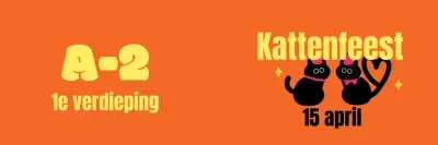 Kattenfeest met kattenillustraties en schattige lettertypes