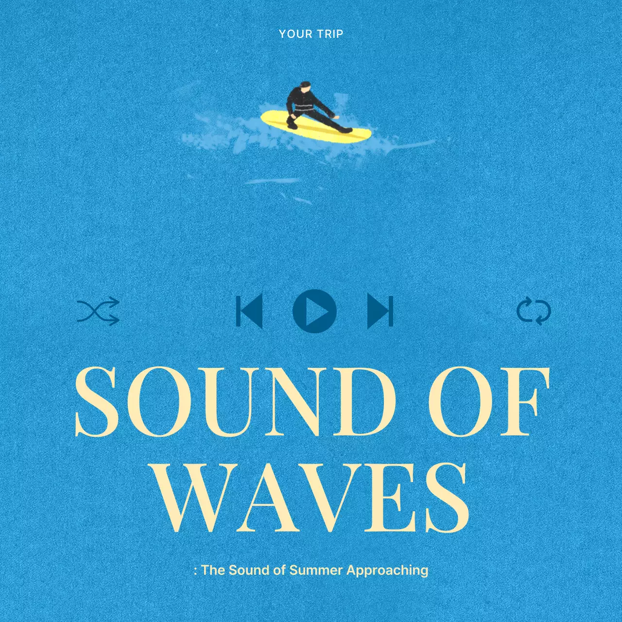 Blue Minimal Surfing Playlist Social Media Post