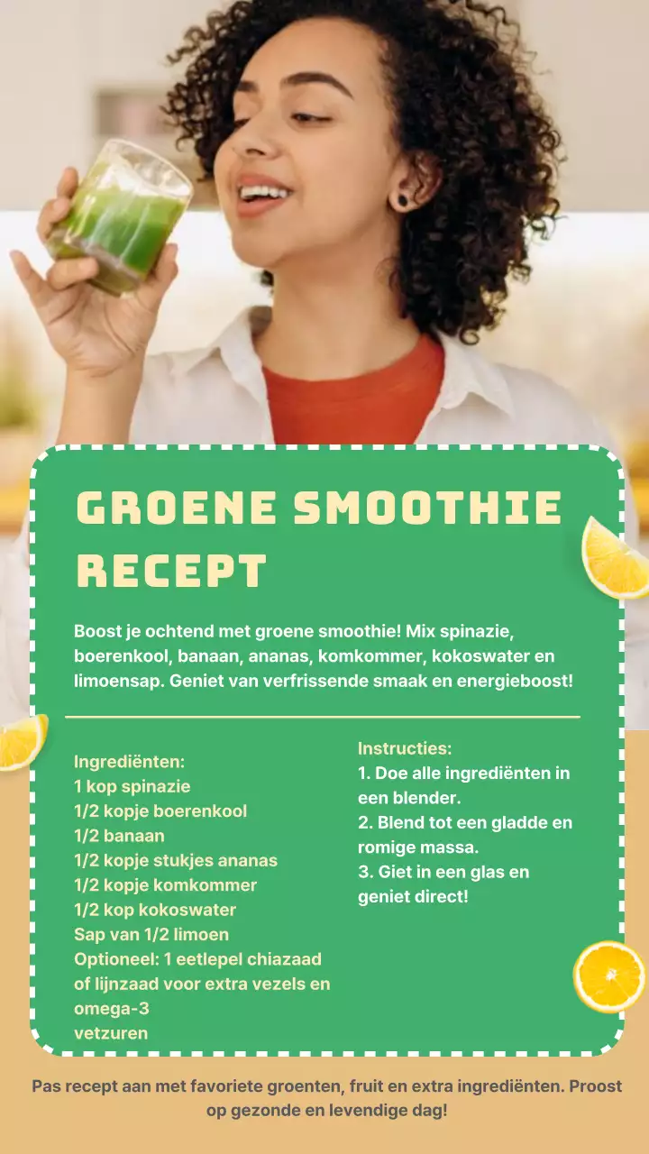 Groen Sinaasappel Tropisch Natuurlijk Gezond Recept