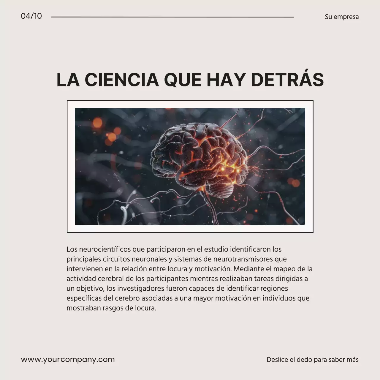 Promoción de un blog médico moderno en beige y negro