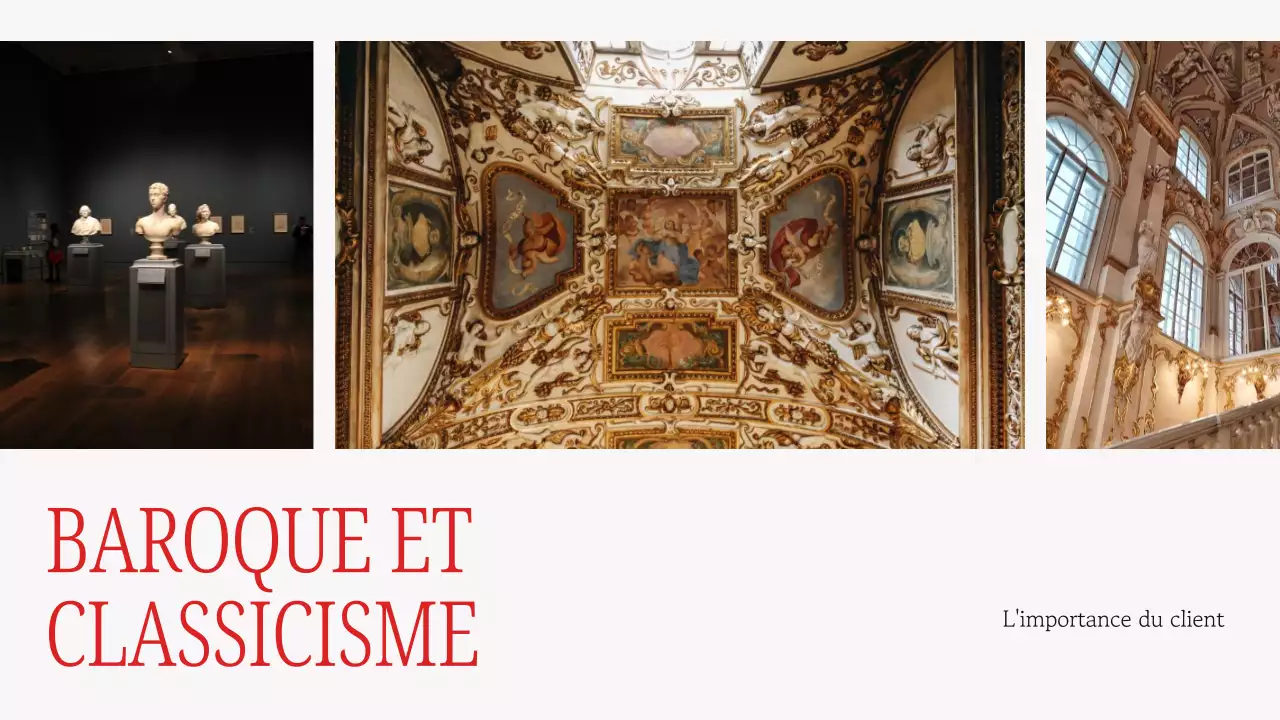 Gris et rouge : matériel élégant pour les conférences sur l'art européen