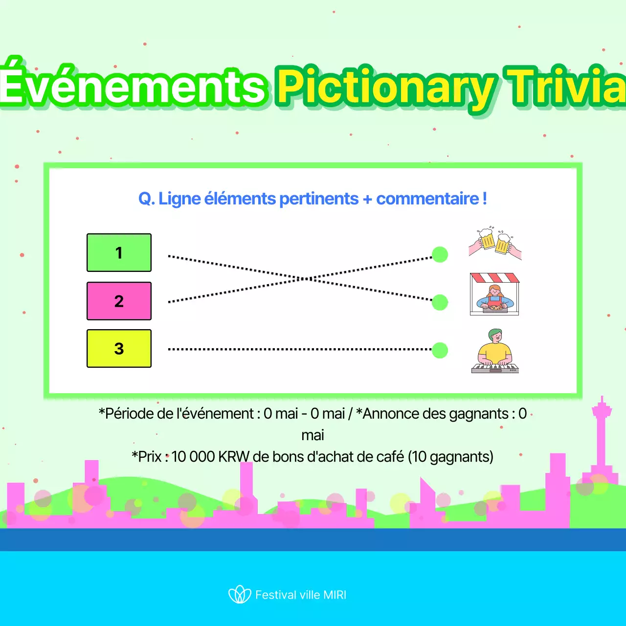 Prospectus de festival kitsch en vert et jaune