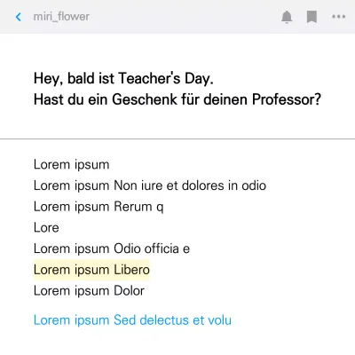 Eine weiße und minimalistische Floristenwerbung für den Lehrertag