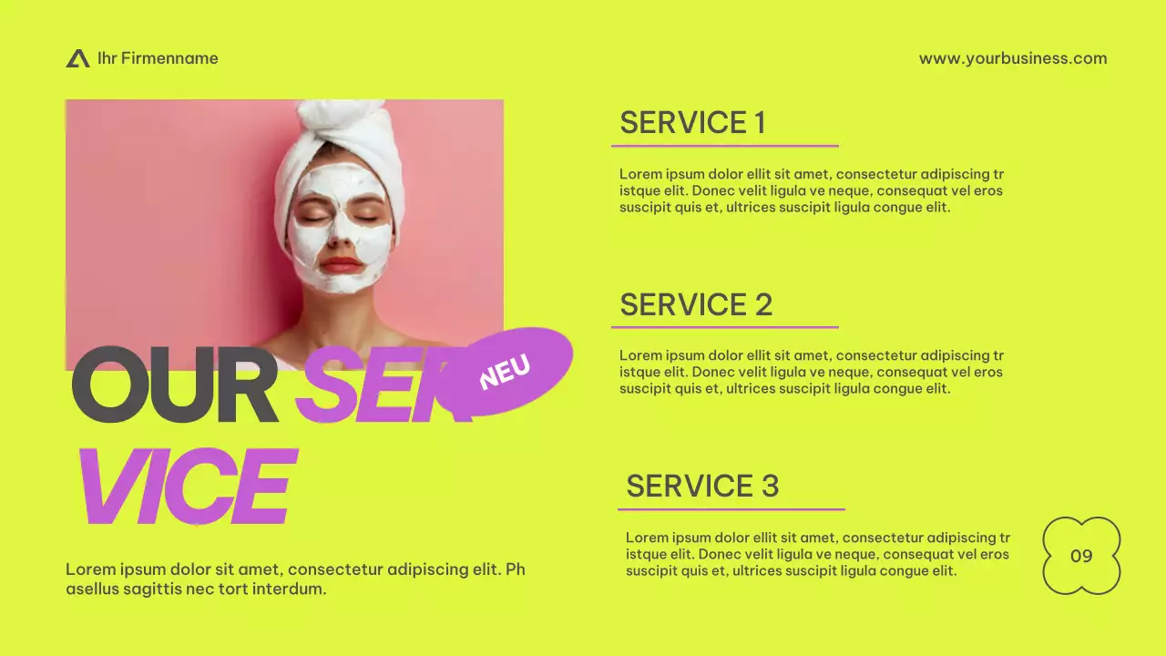 Lila Beige Rosa Lime Modern Basic Minimal Business Vorstellung des Unternehmens