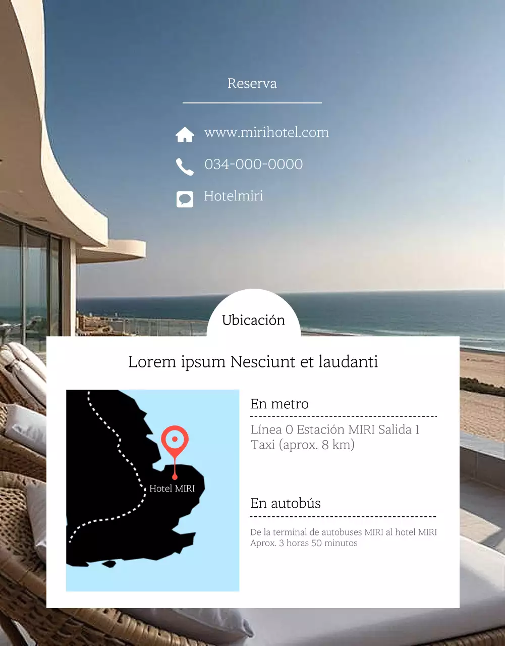 Promoción de verano de un hotel sencillo en blanco y negro