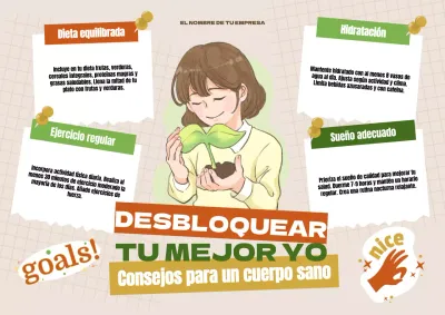 Póster Beige Consejos modernos para un cuerpo sano